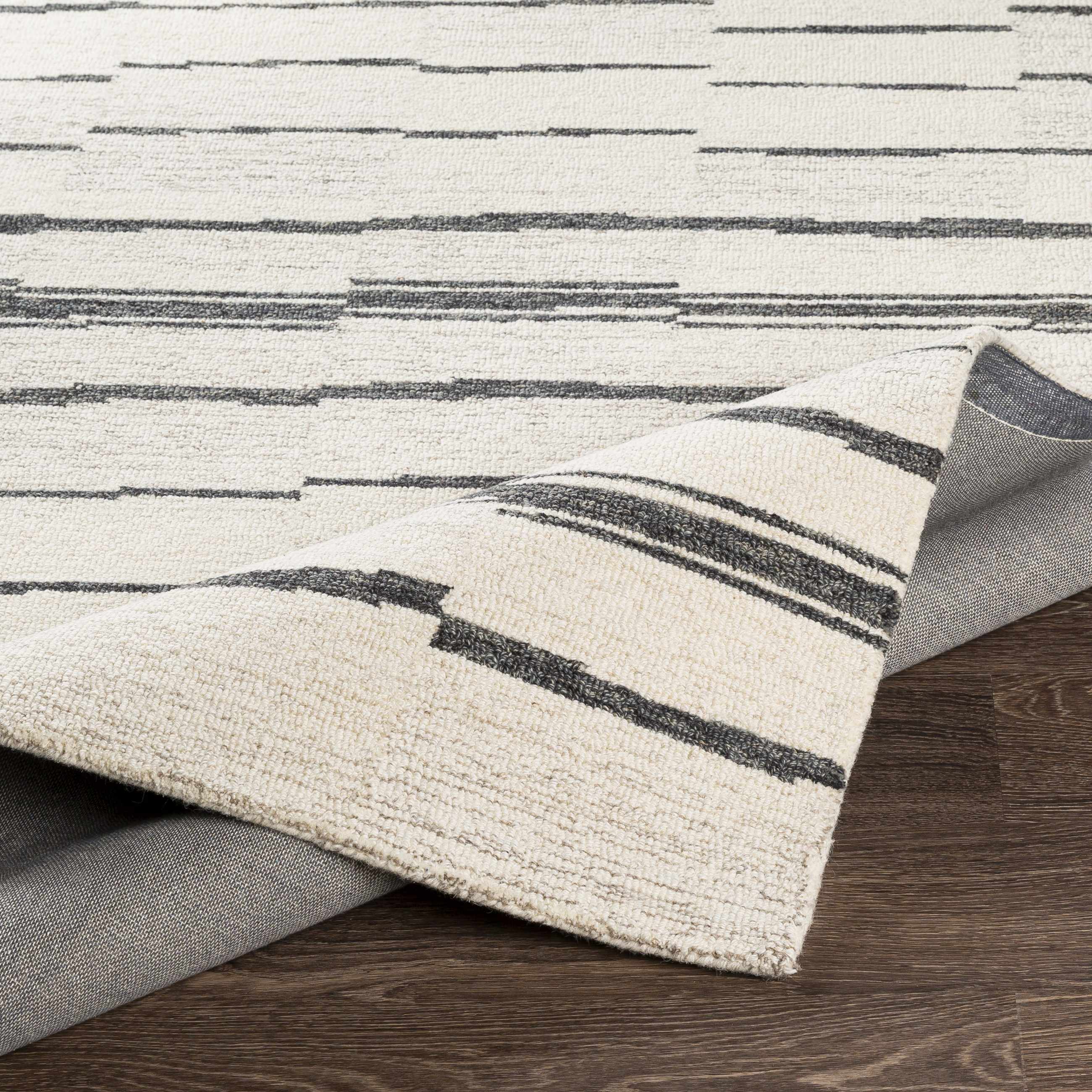 Contemporary Taupe Hand Tufted Wool Area Rug