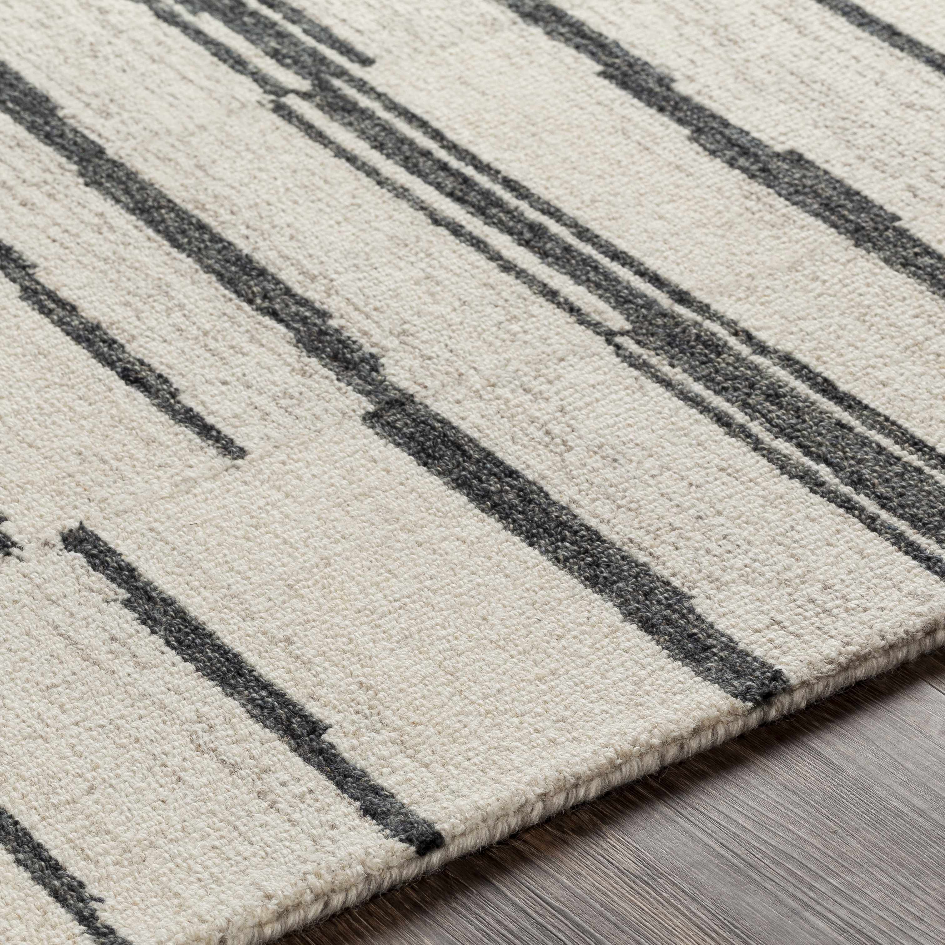 Contemporary Taupe Hand Tufted Wool Area Rug