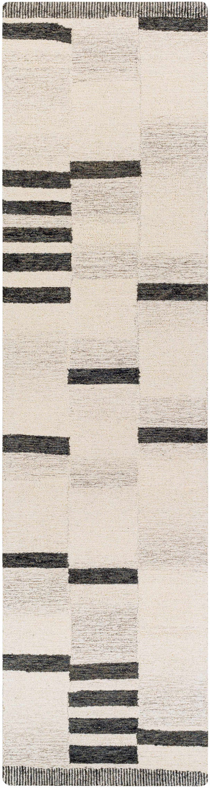 Irregular Beige Hand Tufted Wool Area Rug