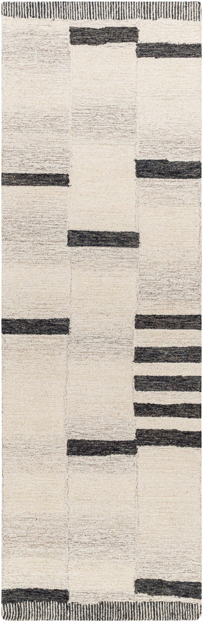 Irregular Beige Hand Tufted Wool Area Rug