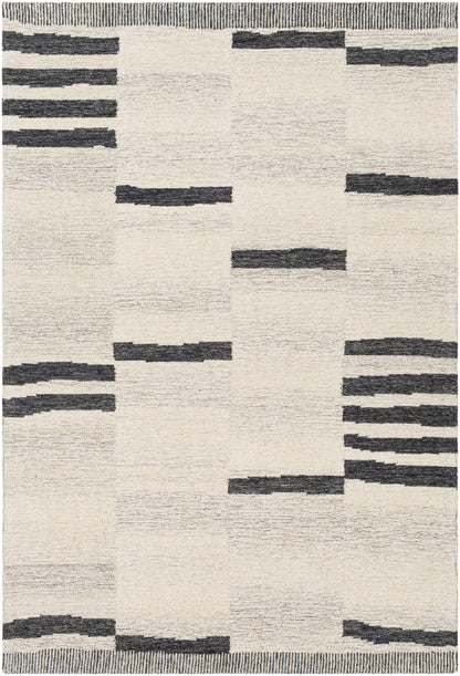 Irregular Beige Hand Tufted Wool Area Rug