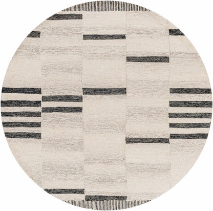 Irregular Beige Hand Tufted Wool Area Rug