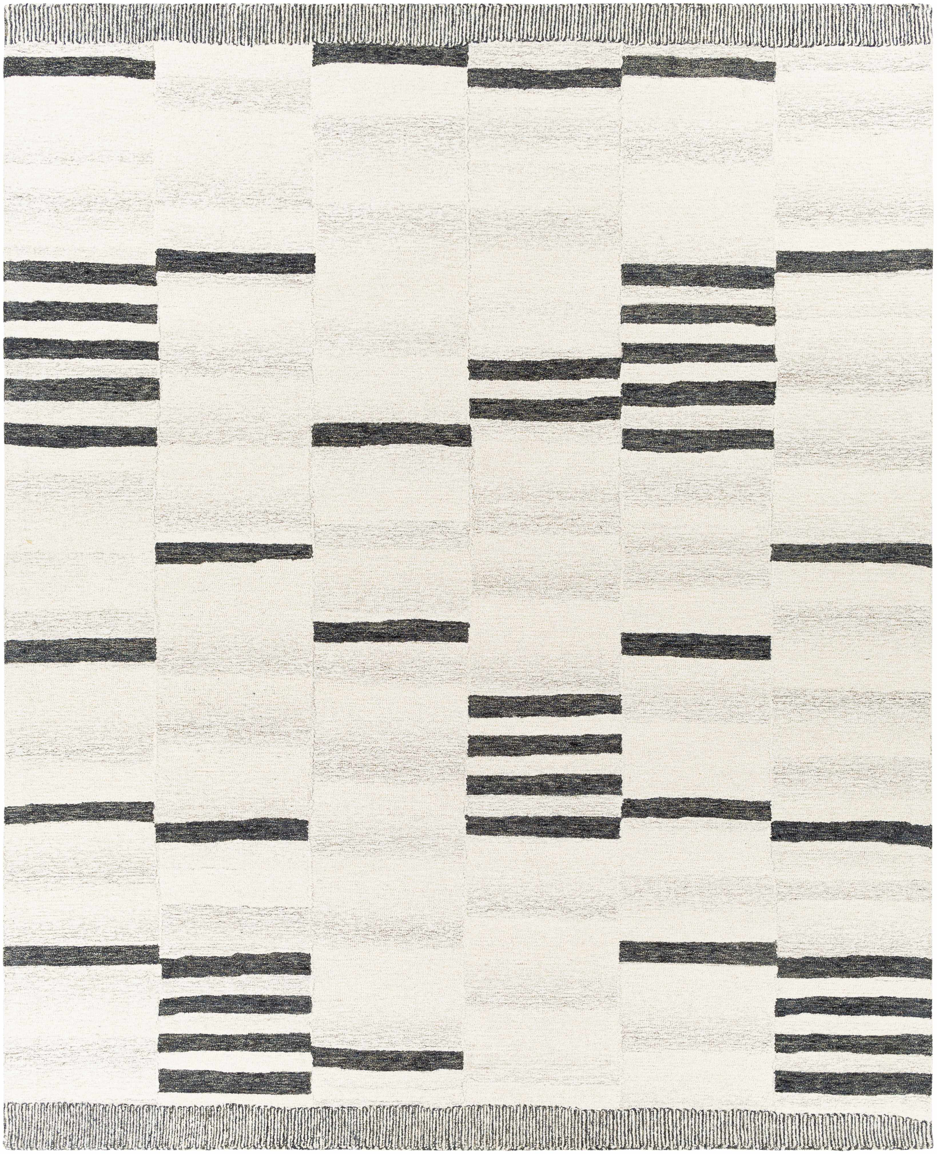 Irregular Beige Hand Tufted Wool Area Rug