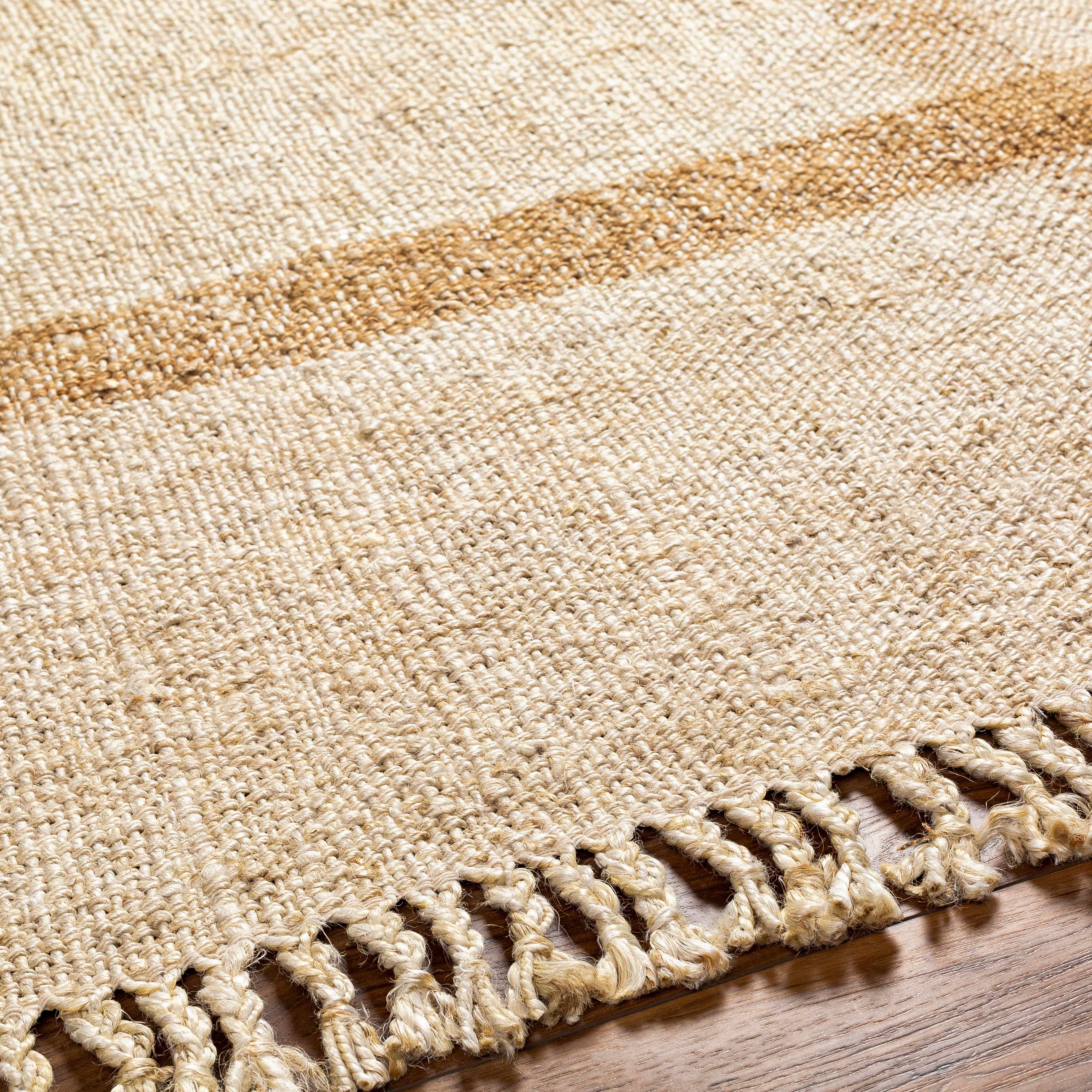 Camel Hand Woven Jute Area Rug