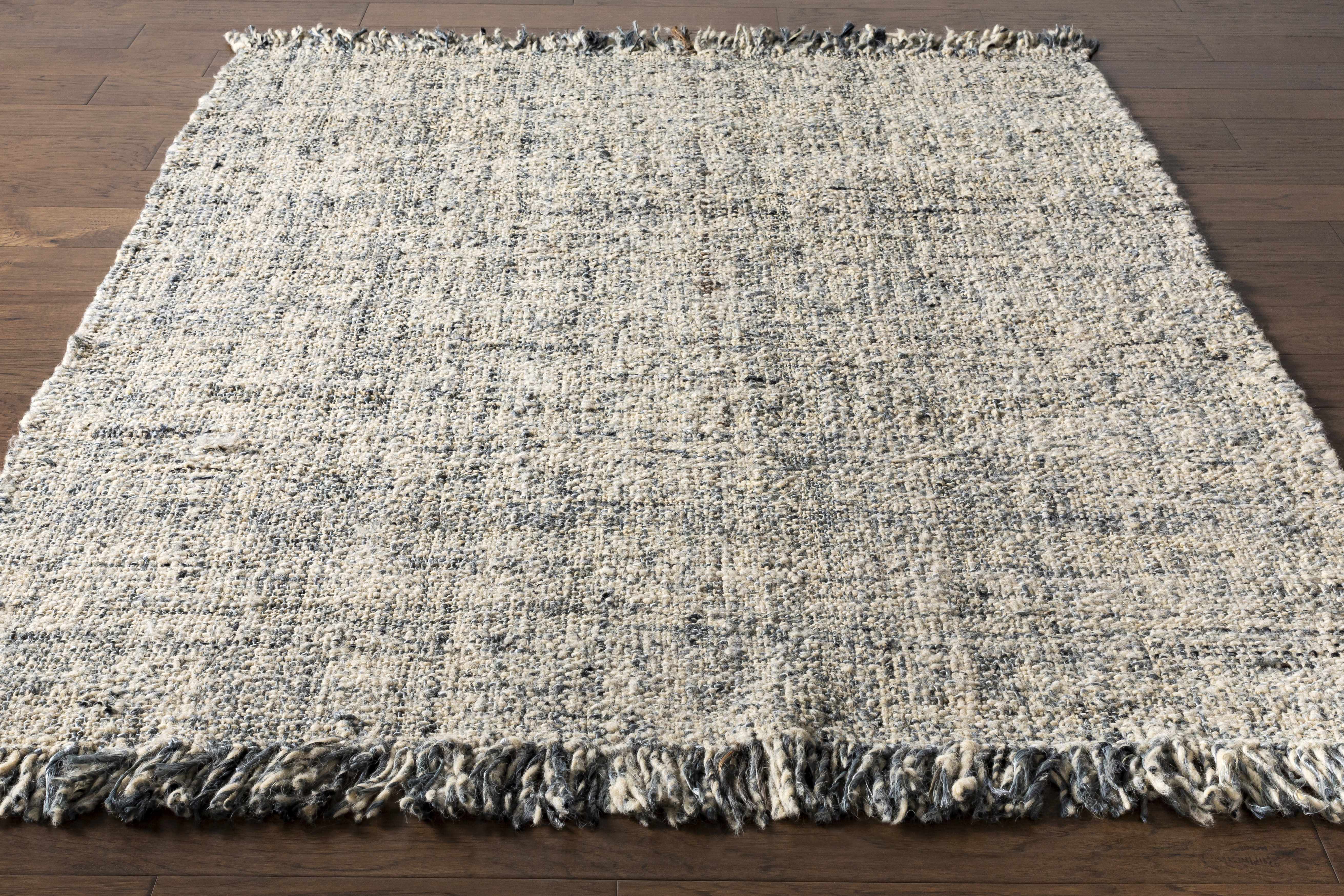 Elegant Tan Hand Woven Wool/Jute Area Rug