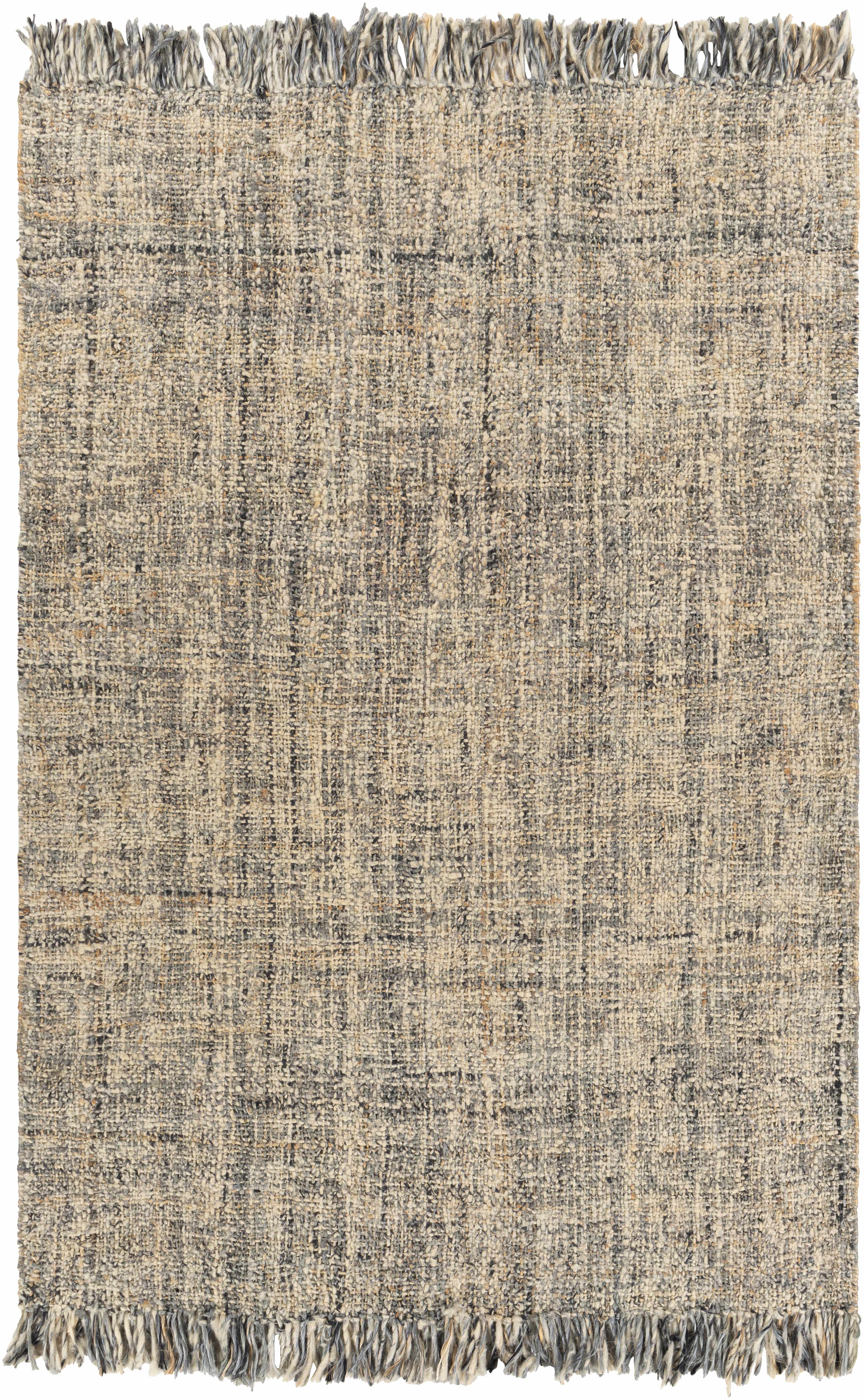 Natural Light Beige Hand Woven Jute&Wool Area Rug