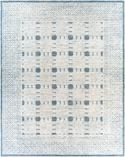 Dark Blue Hand Tufted Wool Area Rug