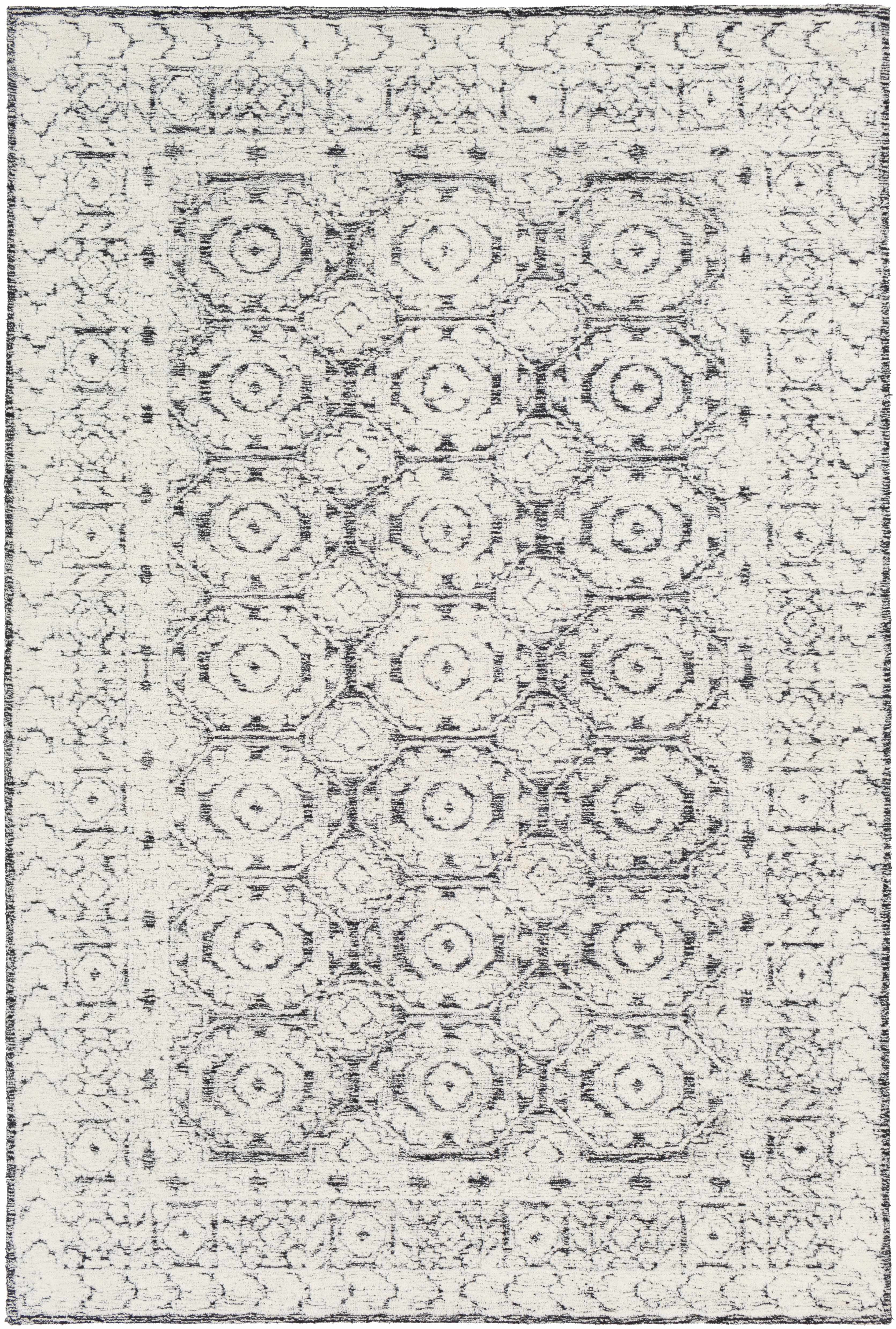 Comfortable Ivory Hand Tufted Wool Area Rug