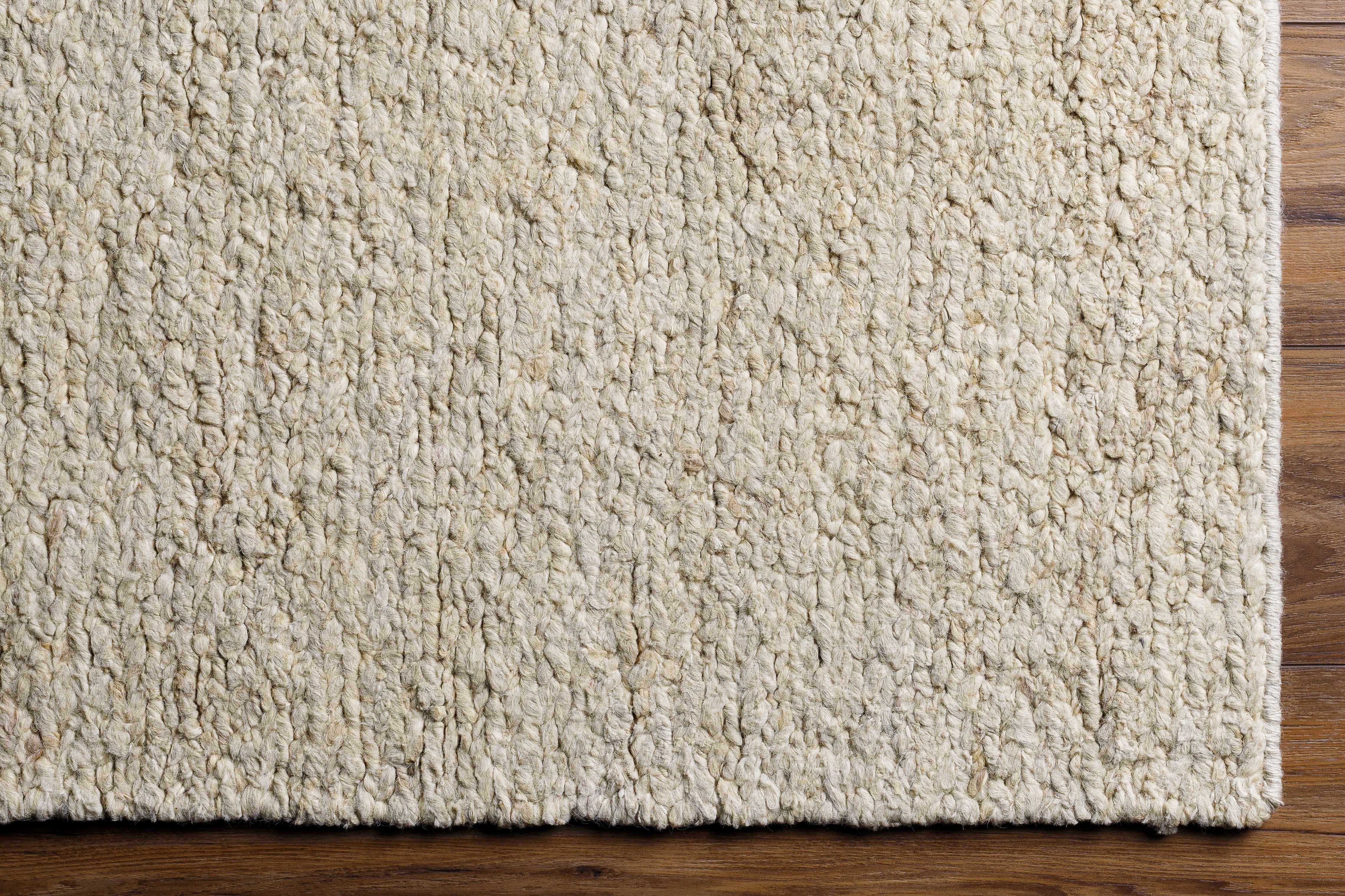 Cozy Cream Hand Knotted Wool Area Rug