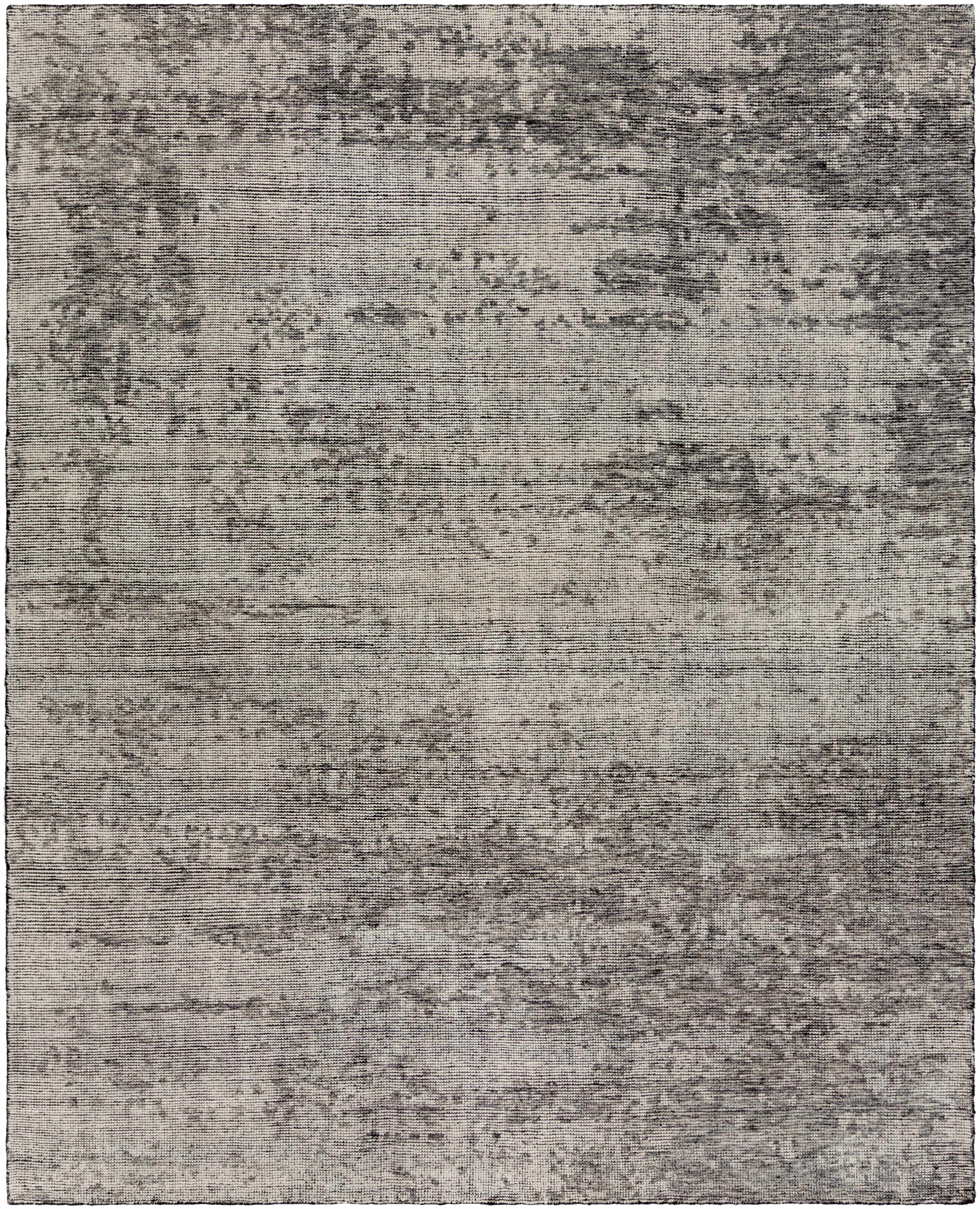 Cool Gray Hand Knotted Wool Area Rug
