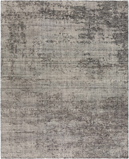 Cool Gray Hand Knotted Wool Area Rug