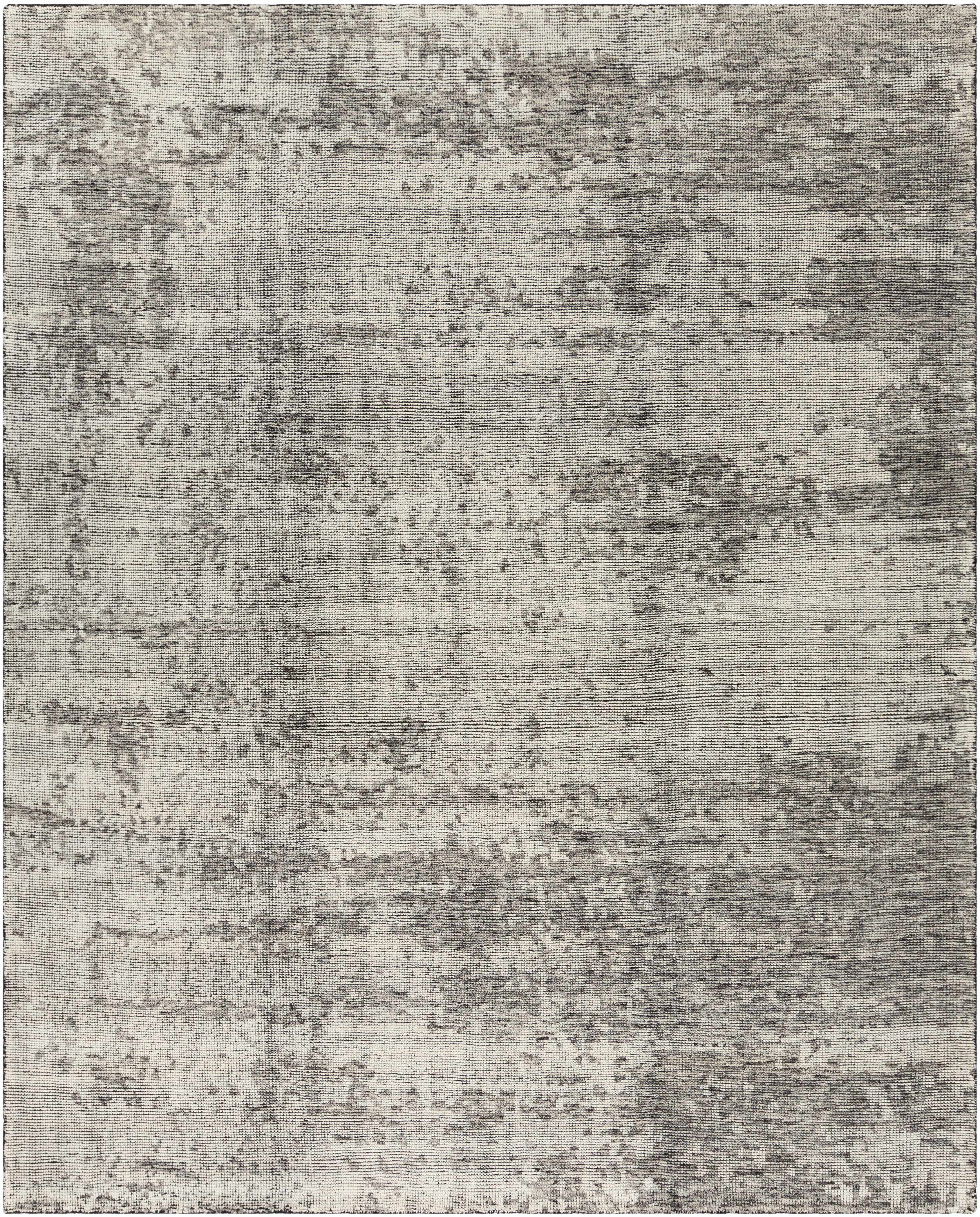 Cool Gray Hand Knotted Wool Area Rug