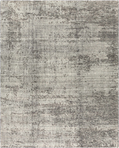Cool Gray Hand Knotted Wool Area Rug