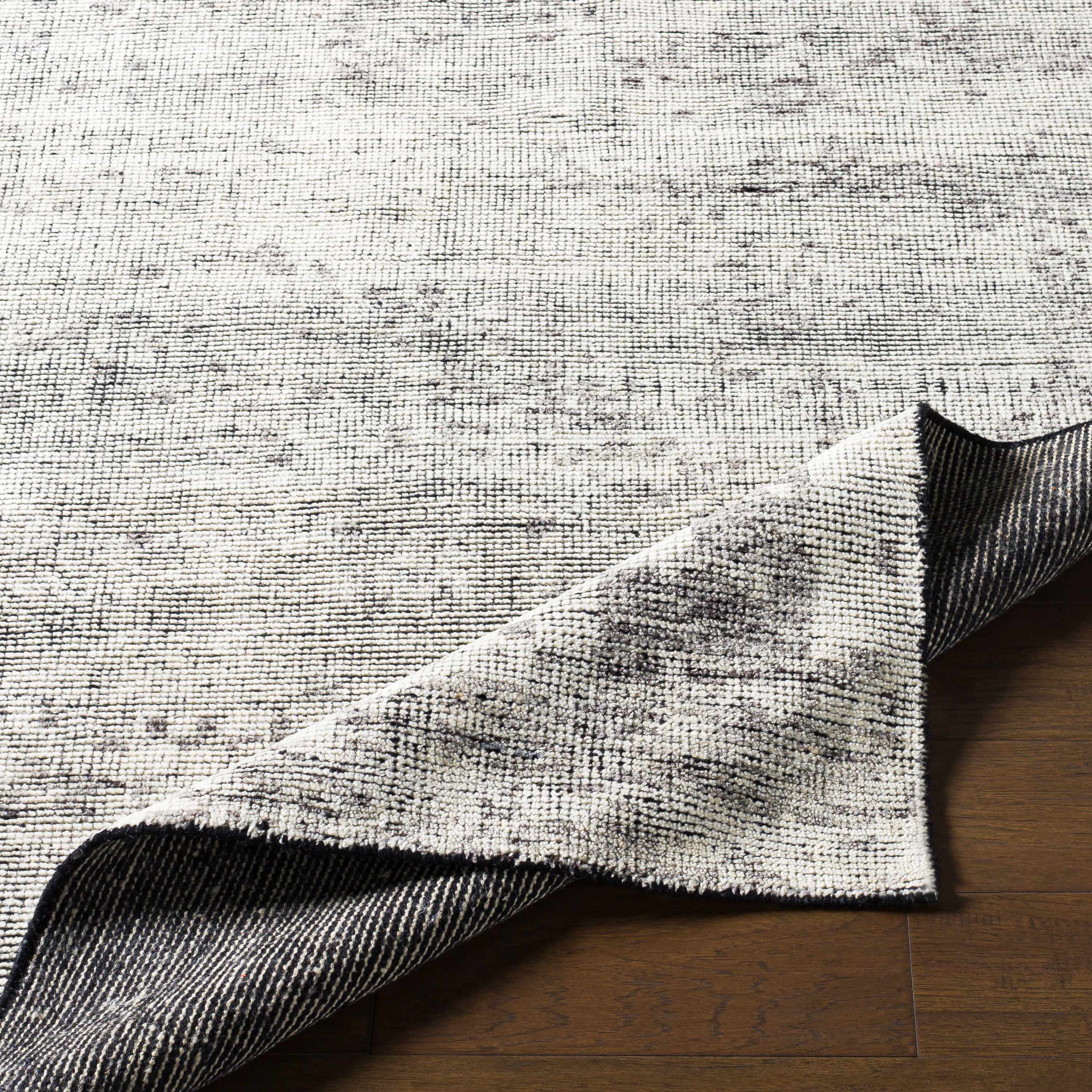 Cool Gray Hand Knotted Wool Area Rug