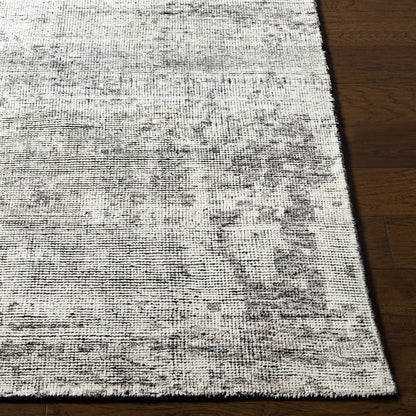 Cool Gray Hand Knotted Wool Area Rug