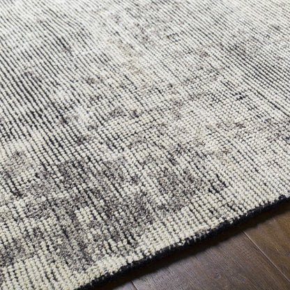 Cool Gray Hand Knotted Wool Area Rug