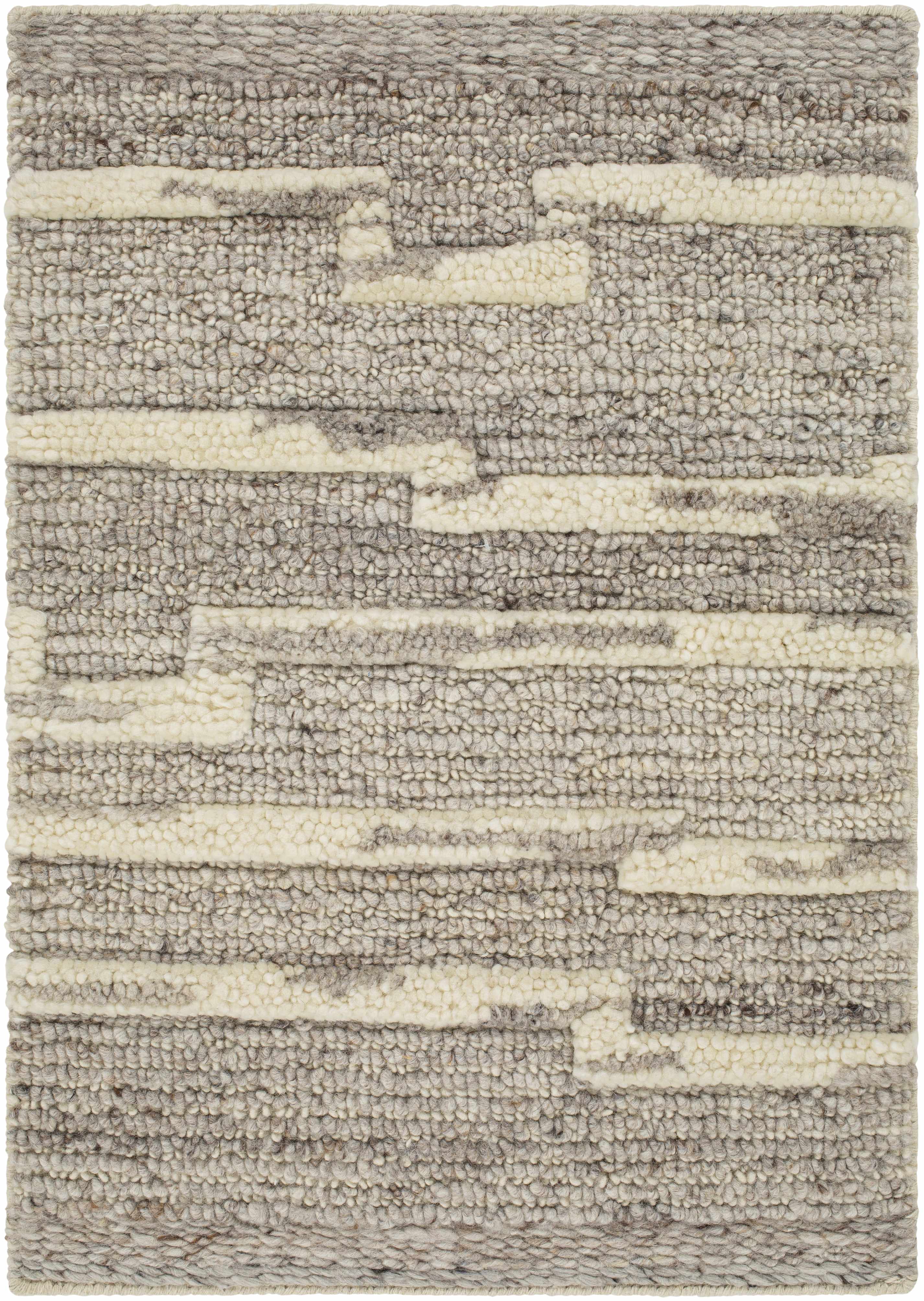 Modern Boho Gray Hand Woven Wool Area Rug