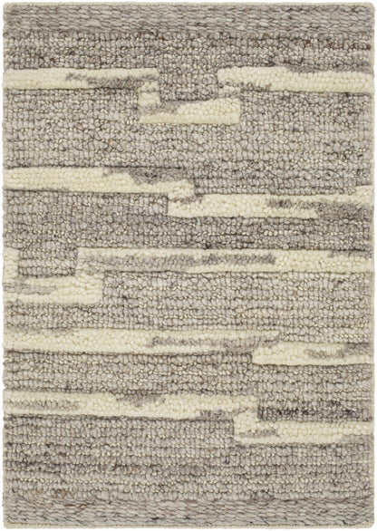 Modern Boho Gray Hand Woven Wool Area Rug