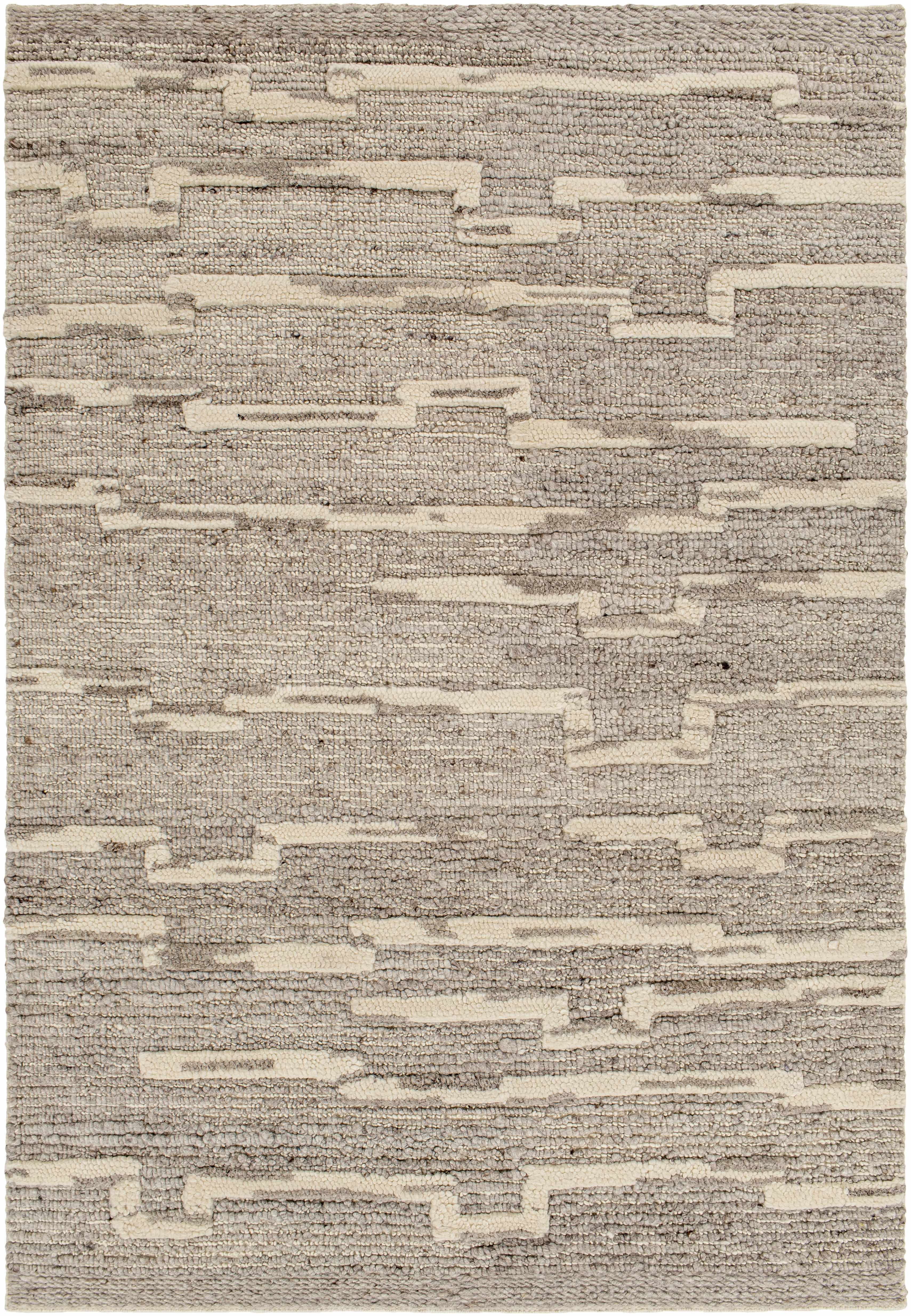 Modern Boho Gray Hand Woven Wool Area Rug