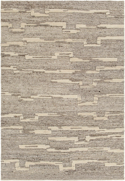 Modern Boho Gray Hand Woven Wool Area Rug