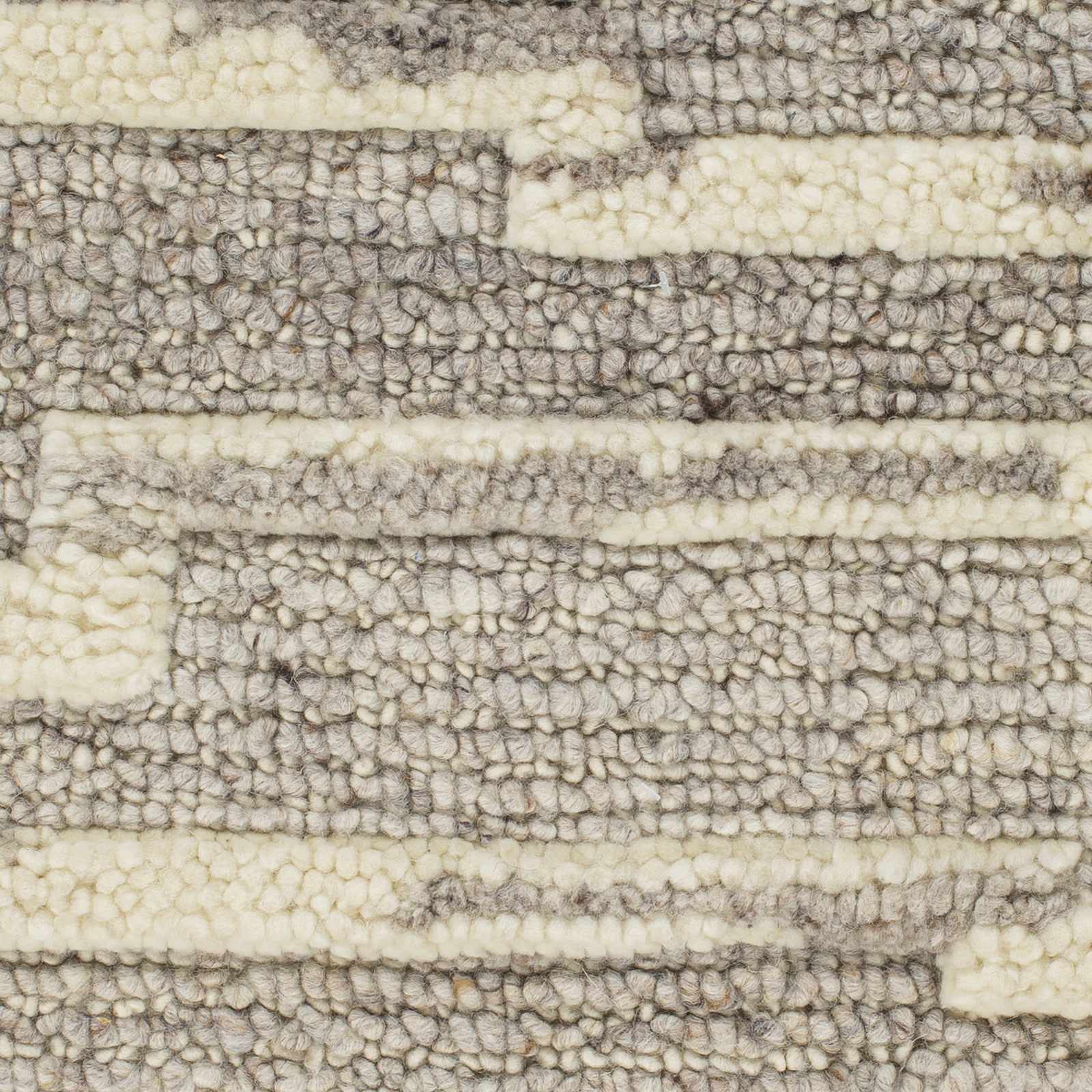 Modern Boho Gray Hand Woven Wool Area Rug