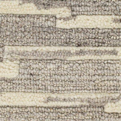 Modern Boho Gray Hand Woven Wool Area Rug