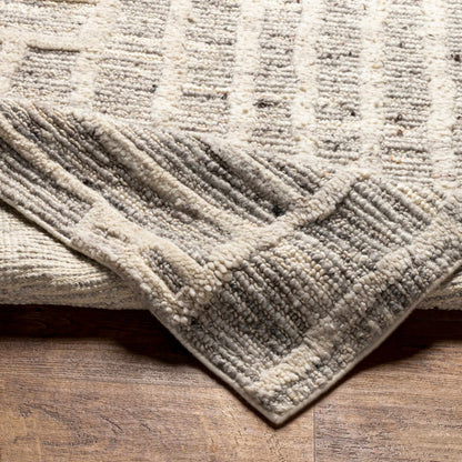 Minimal Irregular Oatmeal Hand Woven Wool Area Rug