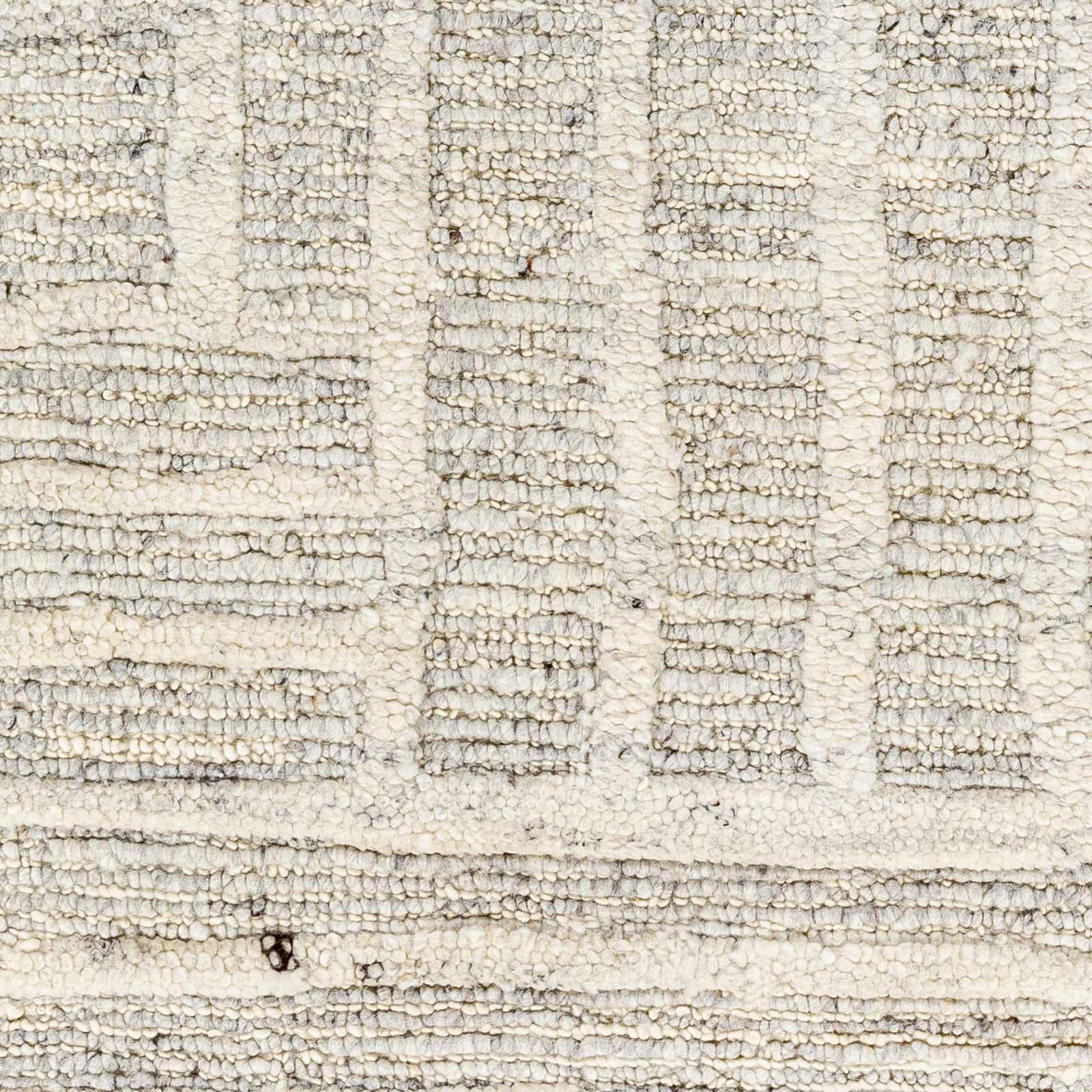 Minimal Irregular Oatmeal Hand Woven Wool Area Rug