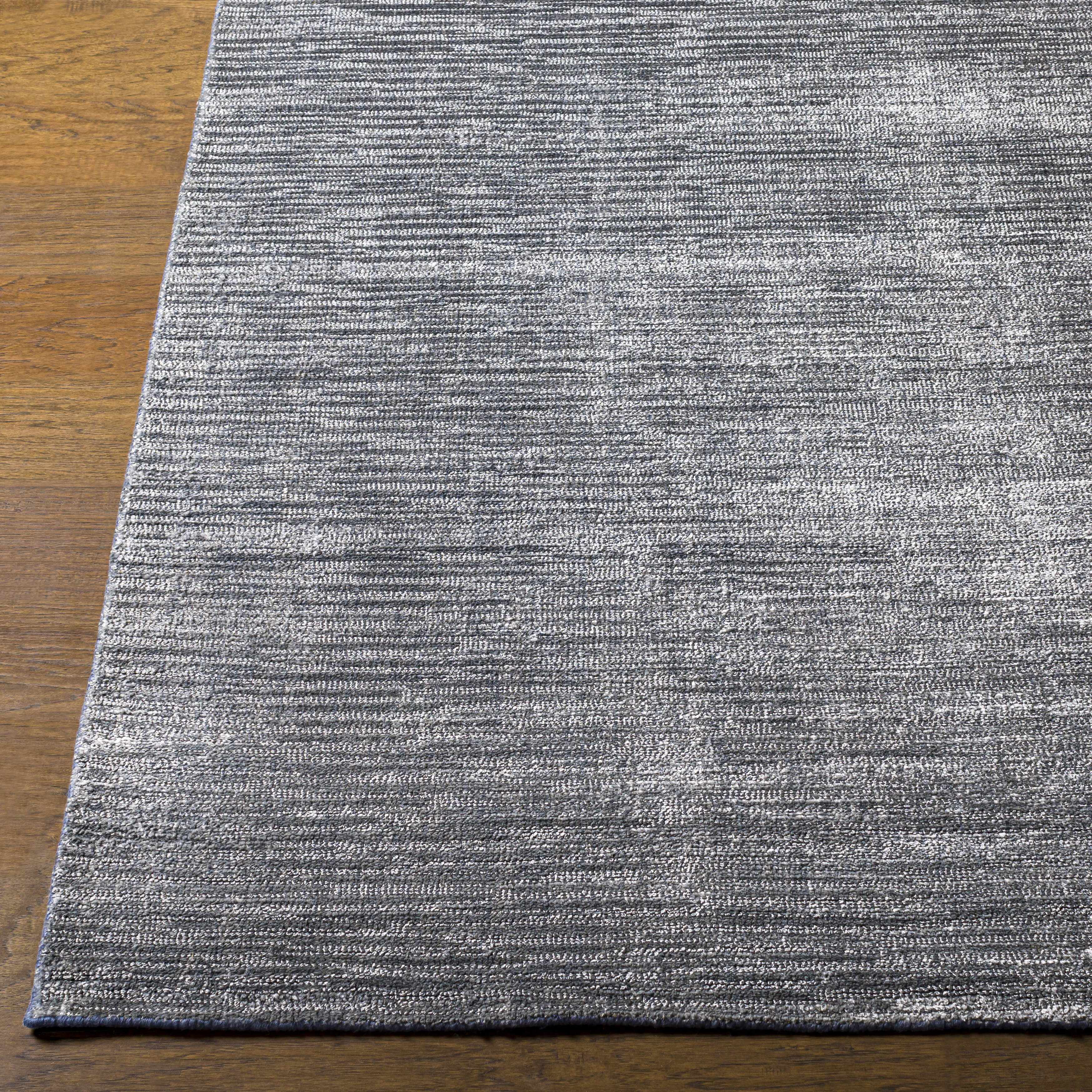 Cozy Chic Gray Viscose Hand Loomed Area Rug