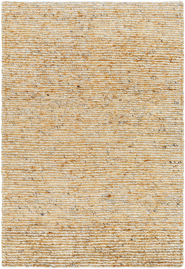 Aesthetic Solid Beige Hand-Knotted Wool - Blend Rug