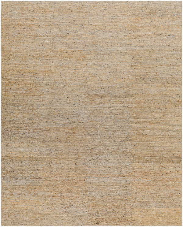 Aesthetic Solid Beige Hand-Knotted Wool - Blend Rug