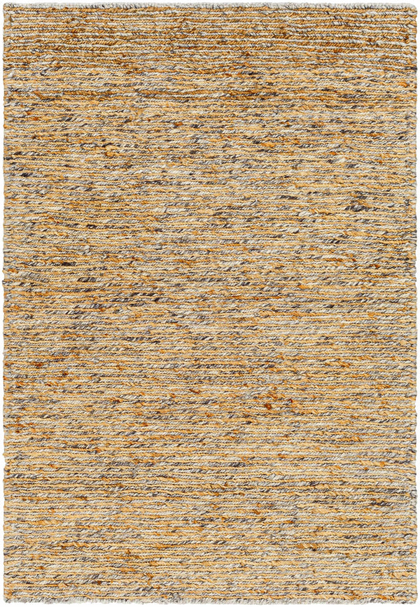 Elegant Brown Hand Knotted Wool Jute Area Rug