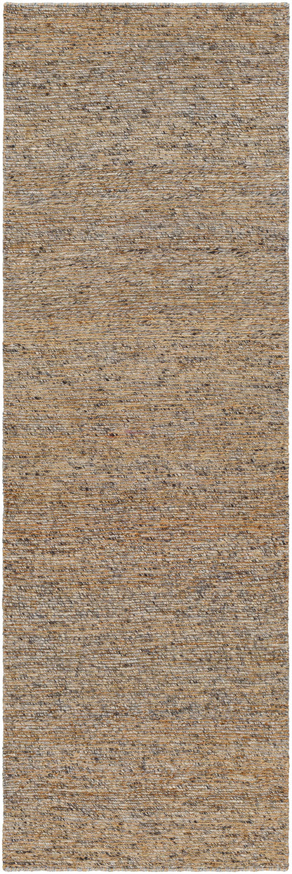 Elegant Brown Hand Knotted Wool Jute Area Rug