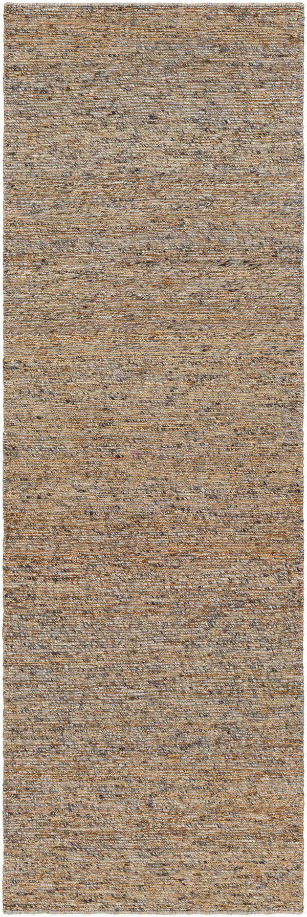 Elegant Brown Hand Knotted Wool Jute Area Rug