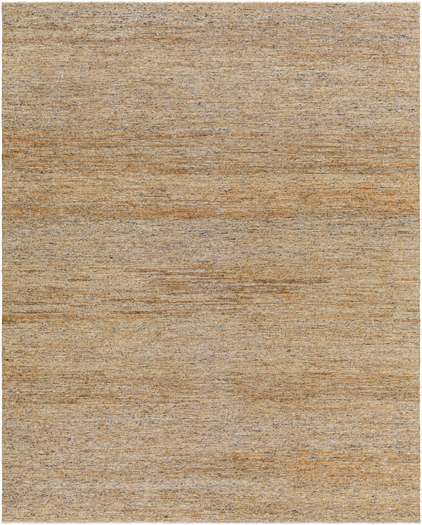 Elegant Brown Hand Knotted Wool Jute Area Rug