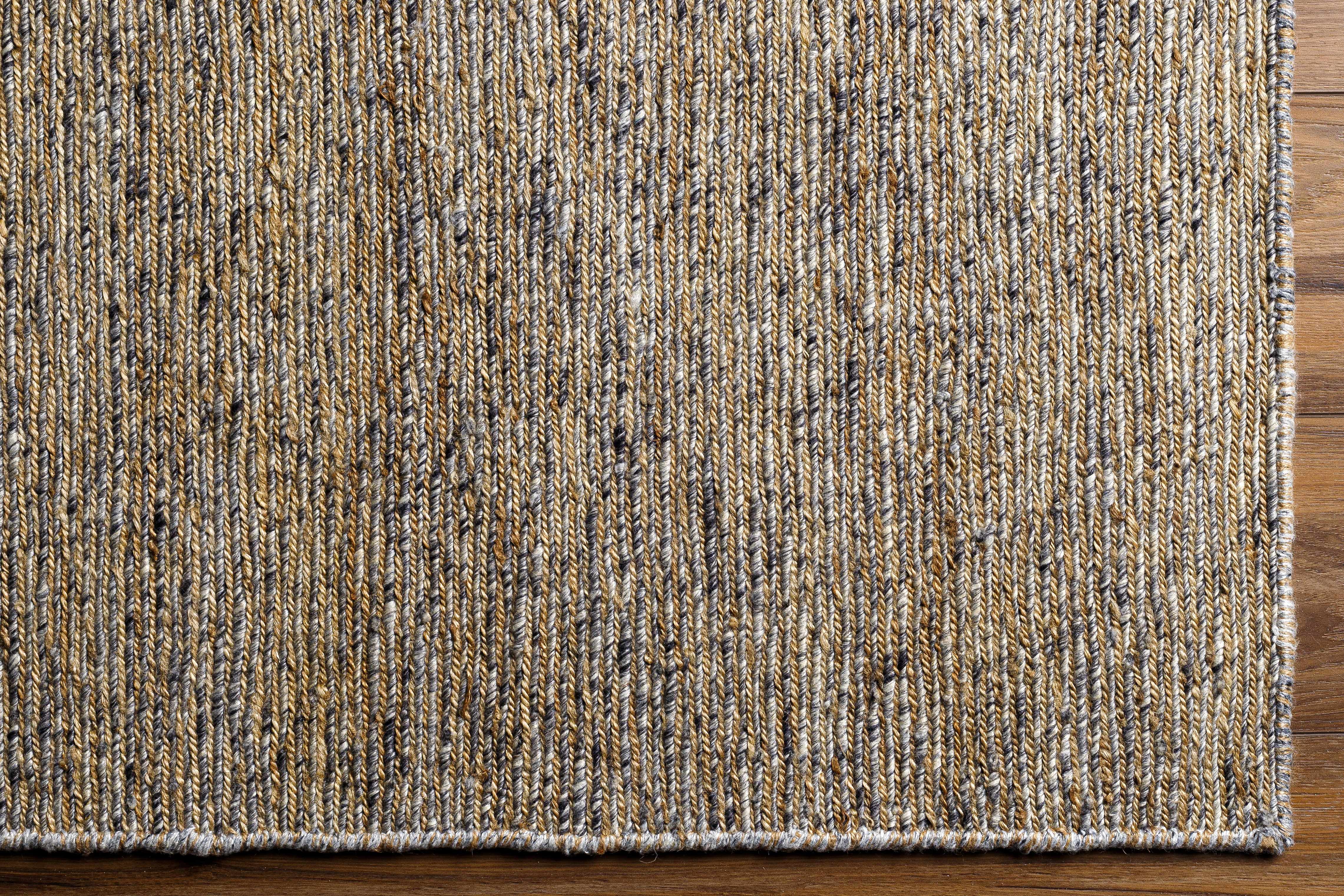 Elegant Brown Hand Knotted Wool Jute Area Rug
