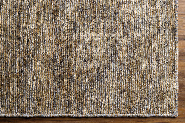 Elegant Brown Hand Knotted Wool Jute Area Rug