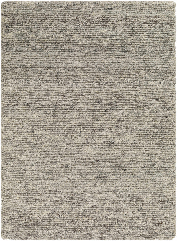 Understated Chic Charcoal Wool Hand Knotted Area Rug