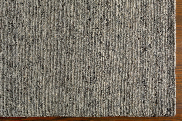 Understated Chic Charcoal Wool Hand Knotted Area Rug