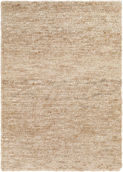 Homely Stylish Striped Beige Wool Hand Knotted Area Rug