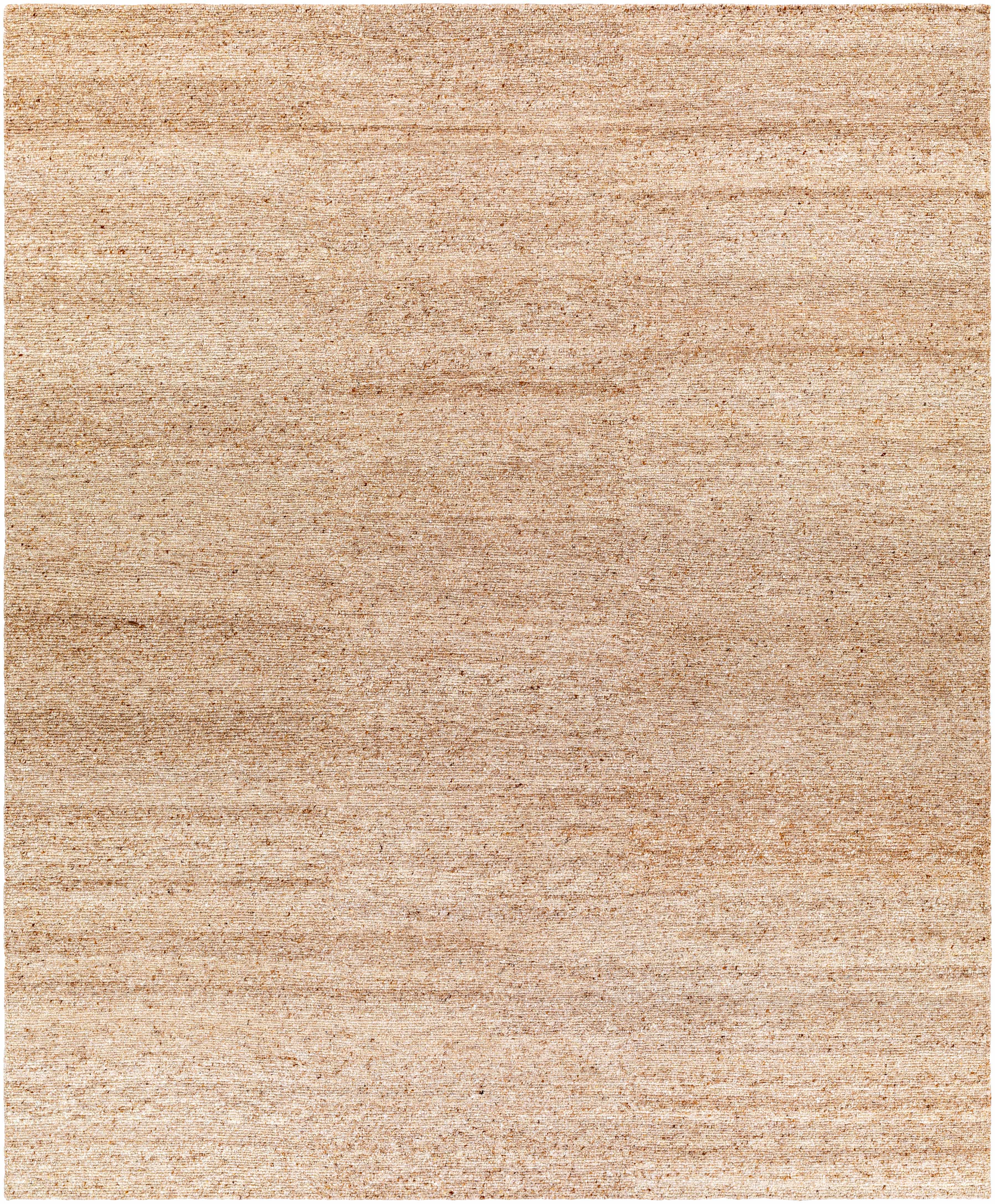Homely Stylish Striped Beige Wool Hand Knotted Area Rug