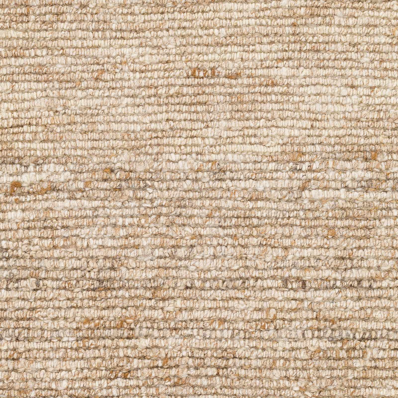 Homely Stylish Striped Beige Wool Hand Knotted Area Rug