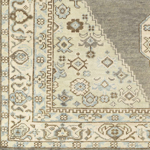 Scenic Beige Hand Knotted Wool Area Rug