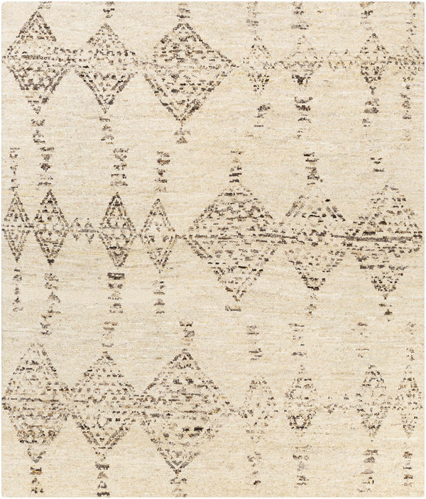 Vintage Ivory Hand Knotted Wool Area Rug