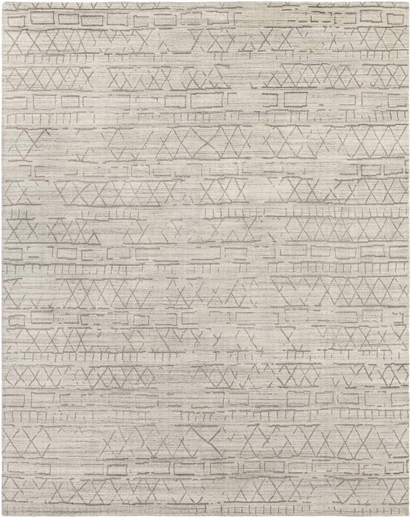 Worldly Lustrous Elegance Taupe Hand Knotted Area Rug