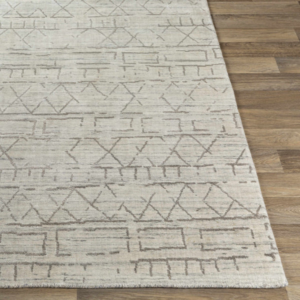 Worldly Lustrous Elegance Taupe Hand Knotted Area Rug