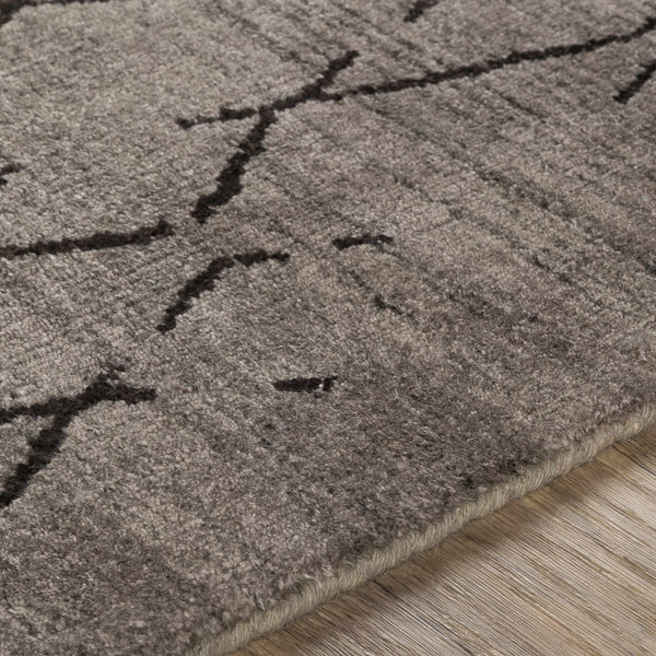 Dynamic Cozy Charcoal Viscose & Wool Hand Knotted Area Rug