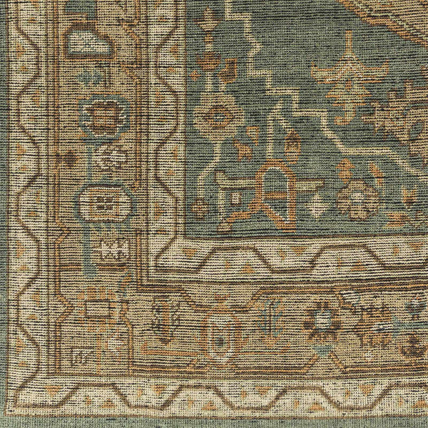 Bountiful Green Hand Knotted Wool Area Rug