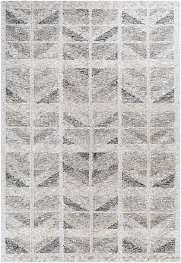 Characteristic Beige Hand Knotted Viscose Area Rug