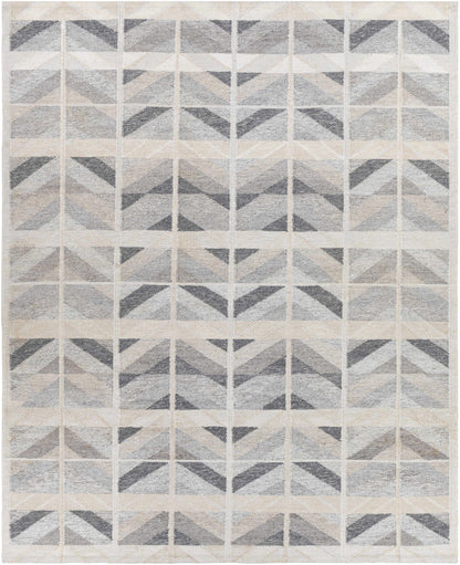 Characteristic Beige Hand Knotted Viscose Area Rug